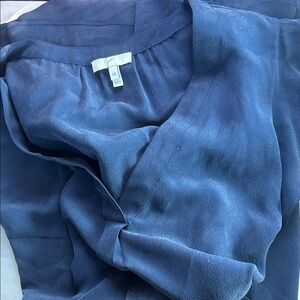 Joie silk dress tiered cap sleeve Navy Blue M